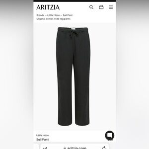 Aritzia Little Moon sail pant, black, medium
